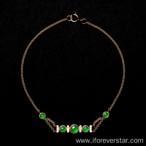 Pure Green Transparent Icy Jadeite Bracelet